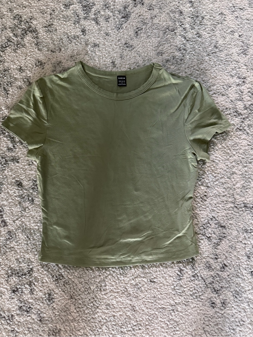 SHEIN Olive Green Crop Tee